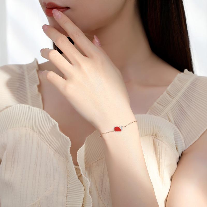 Tancise 925 Sterling Silber Zirkon Armband Schmuck Geometrische Perlenkette Gliederarmbänder Mode Feines Hochzeitsgeschenk für Freundin Frauen