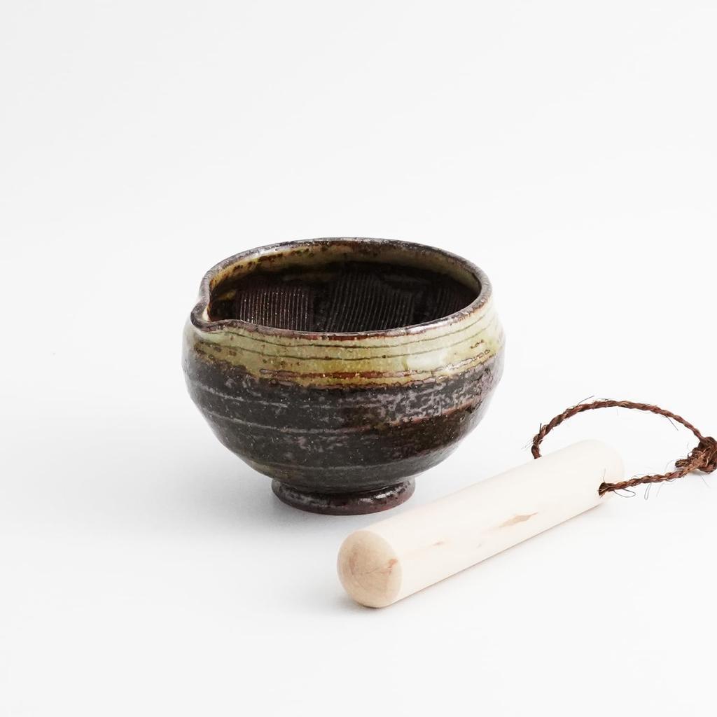 Fukubeya Takada Ware Sesame Mortar Sesame Grinder Palm Size Sesame Sesame Sesame Sesame Sesame Suitable for Dressing and Sauce Pot Line Engraving