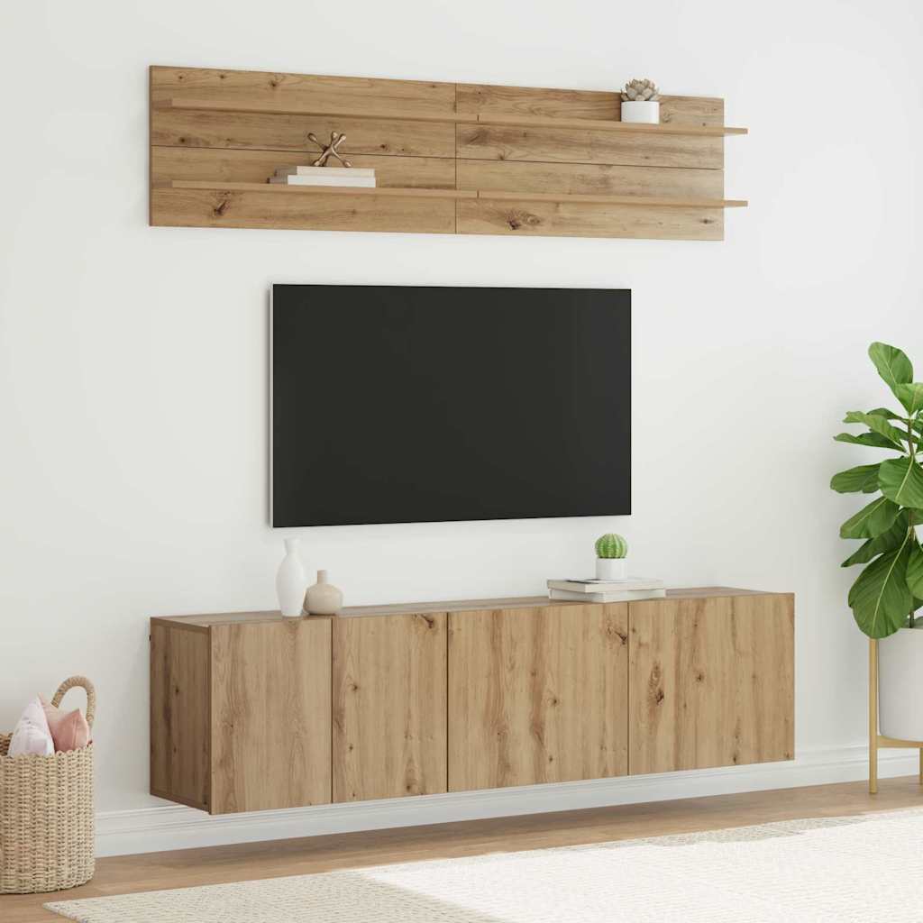 Wall Mounted TV Units 6 pcs Artisan Oak Wood Based Material
