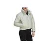 adidas Solid Color Casual Zip Cotton Jacket Women Jackets Linen-Green HG8754