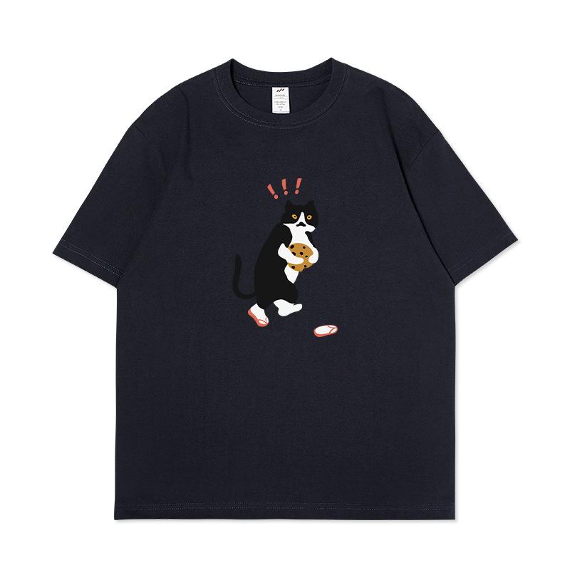 S1120693 Jugend-Kurzarm-T-Shirt mit Cartoon-Animal-Print-Top, Sommerkleidung