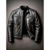 Men's European and American winter locomotive style men's leather jacket fashion slim jacket men's jacket thickened