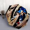 1pc Sonic the Hedgehog Automatic Opening Closing Umbrella Portable 3-Fold Design with 8-Bone Iron Frame Outdoor Umbrella Ideal Gift for Fans, Traveler