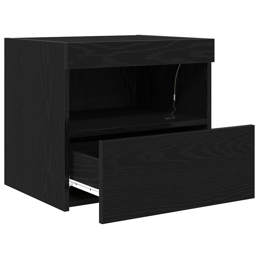 Nightstand Black Oak Effect 50 x 40 x 45 cm Particleboard