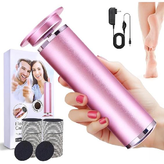 Dermave Electric Foot Callus Remover, 800RPM Electric Foot File Callus Remover for Feet with 60 pcs Sandpaper Discs, Stepless Speed Professional Foot