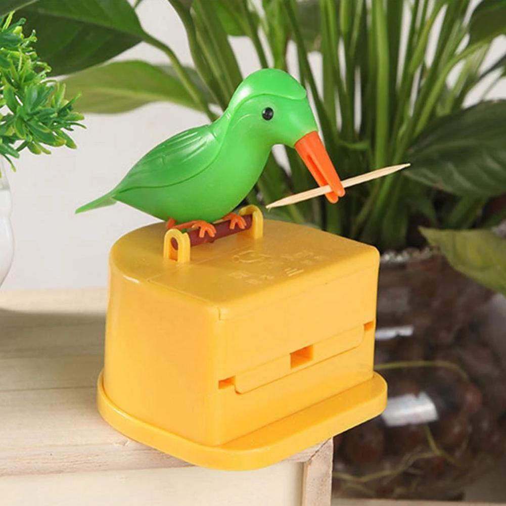 1PC Toothpick Holder Dispenser Cute Bird Toothpick Dispenser Gag Gift Cleaning Teeth Table Decoration Toothpick Box