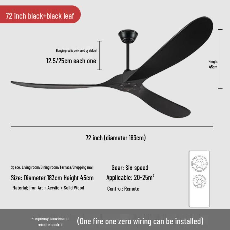 Nordic Silent Ceiling Fan Light with Wood Grain for Coffee Shop or Restaurant Decor