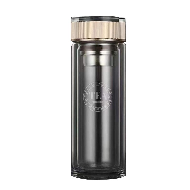 KuanDi Double-Layer Insulated Glass Tea Cup