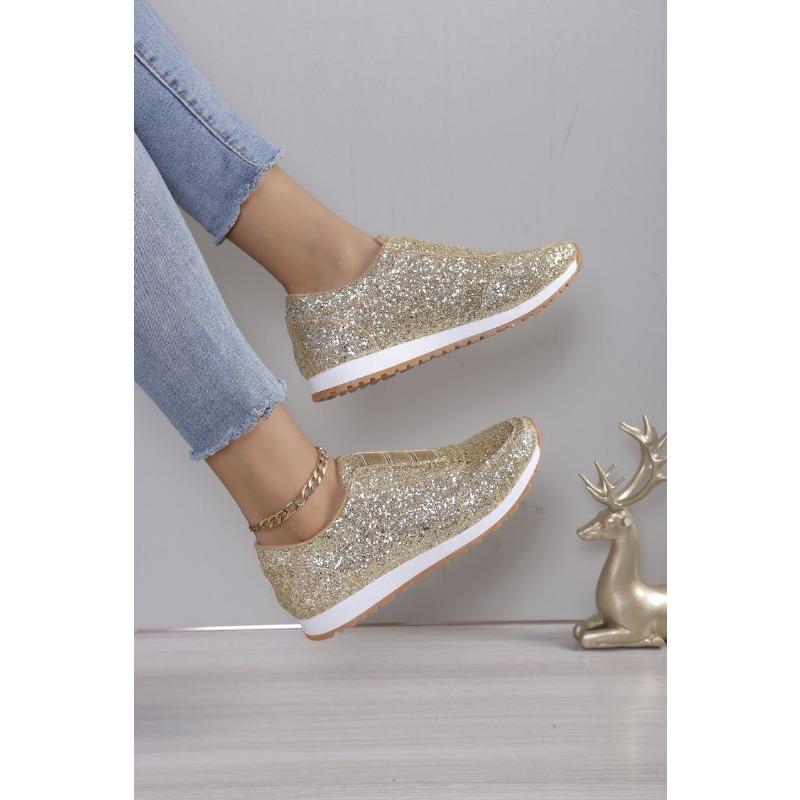 Large size sports shoes women's sequined sports shoes casual shoes women's shoes