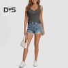 Women Vest U-Neck Sleeveless Button Down Camisole Blouse Slim Fit Basic Tank Tops Beach Office Party Wear