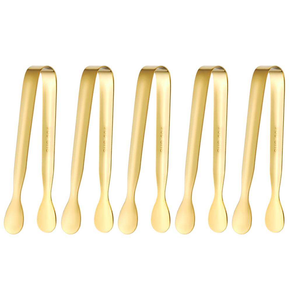 5Pcs Mini Sugar Tongs Stainless Steel 4.3Inch Ice Cube Clips Foods BBQ Clips for Tea Party Coffee Bar