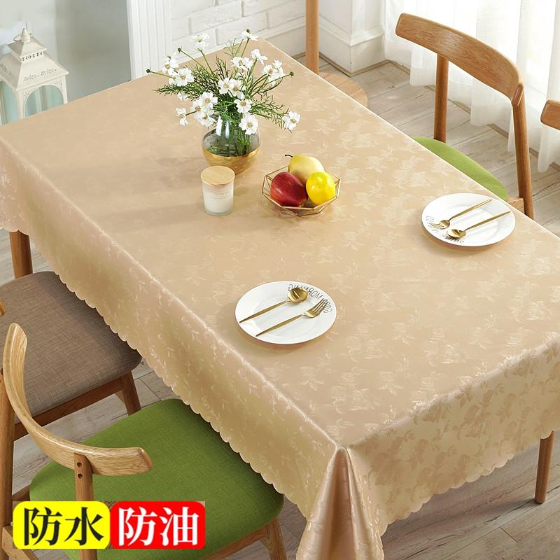 Runde Tischdecke aus Kunststoffspitze, dicke, mehrfarbig bedruckte Tischdecke, wasserdicht, ölbeständig, waschbar