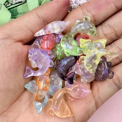 Fashion DIY 15.6*20.5mm Bracelets 20PCS Loose Beads Necklace For Jewelry Making Jewelry Accessories Acrylic Dolphin Shape