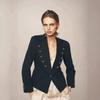 ZA Womens Retro Striped Blazer Long Sleeve Casual Streetwear Outerwear