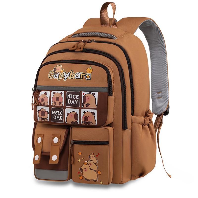 Kawaii Capybara Schoolrugzak voor Meisjes Schooltassen Set Casual Dagrugzak Tienermeisjes Boekentas Kinderen Schooltas Reizen Rugzak