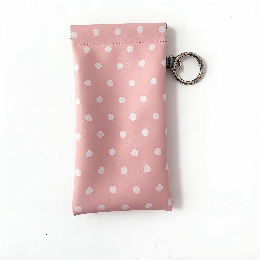 Mit Schlüsselanhänger Gepunktete Brillenetui Tragbare Leder Brillenaufbewahrungstasche Sonnenbrillenbeutel Outdoor