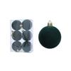 6Pcs/set Shatterproof Flocked Christmas Ball Pendant Xmas Tree Hanging Ornament  Home New Year Decor