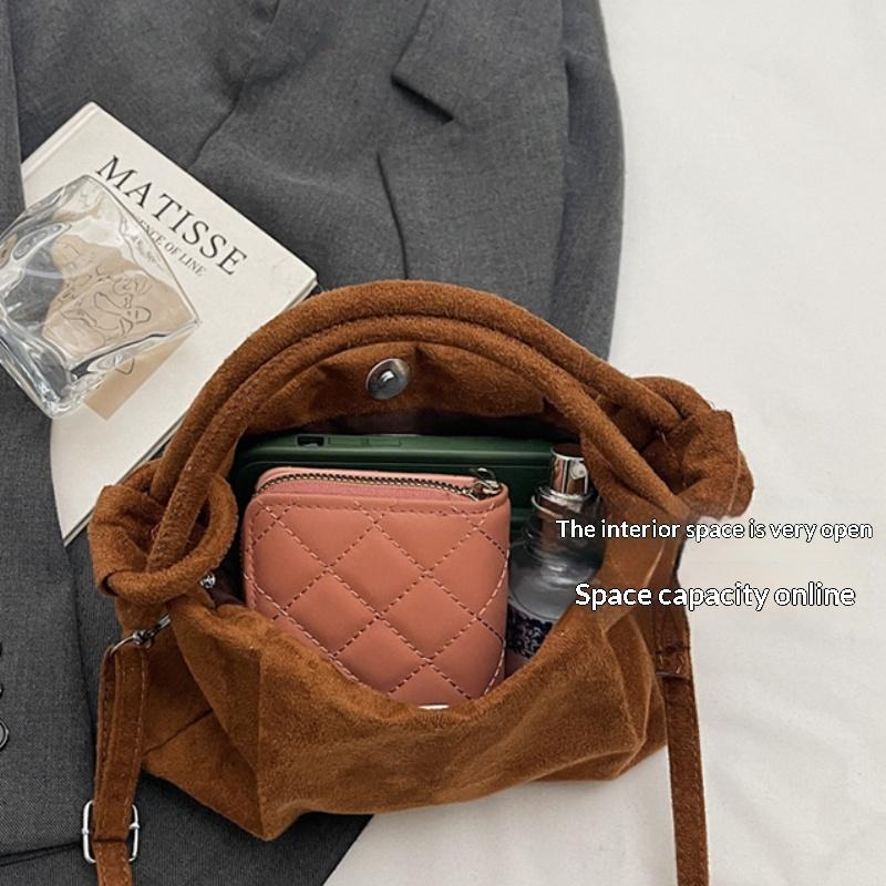 Retro Suede Simple Crossbody Bag Women Handle Bag Casual Comfortable And Versatile Texture Shoulder Commuting Bag