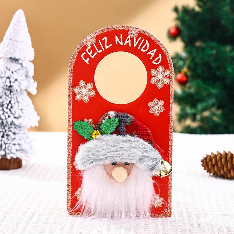 Christmas KT Door Handle Hanging Christmas Pendant Santa Claus Hotel Shopping Mall Home Decoration