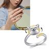 Cat Shaped Opening Adjustable Rings Alloy Material Finger Rings Gift for Women