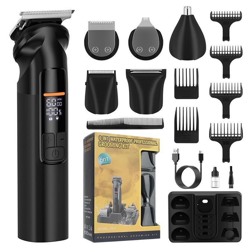 Waterproof electric shaver, household men's hair clipper, multi-functional electric nose hair trimmer set wholesale