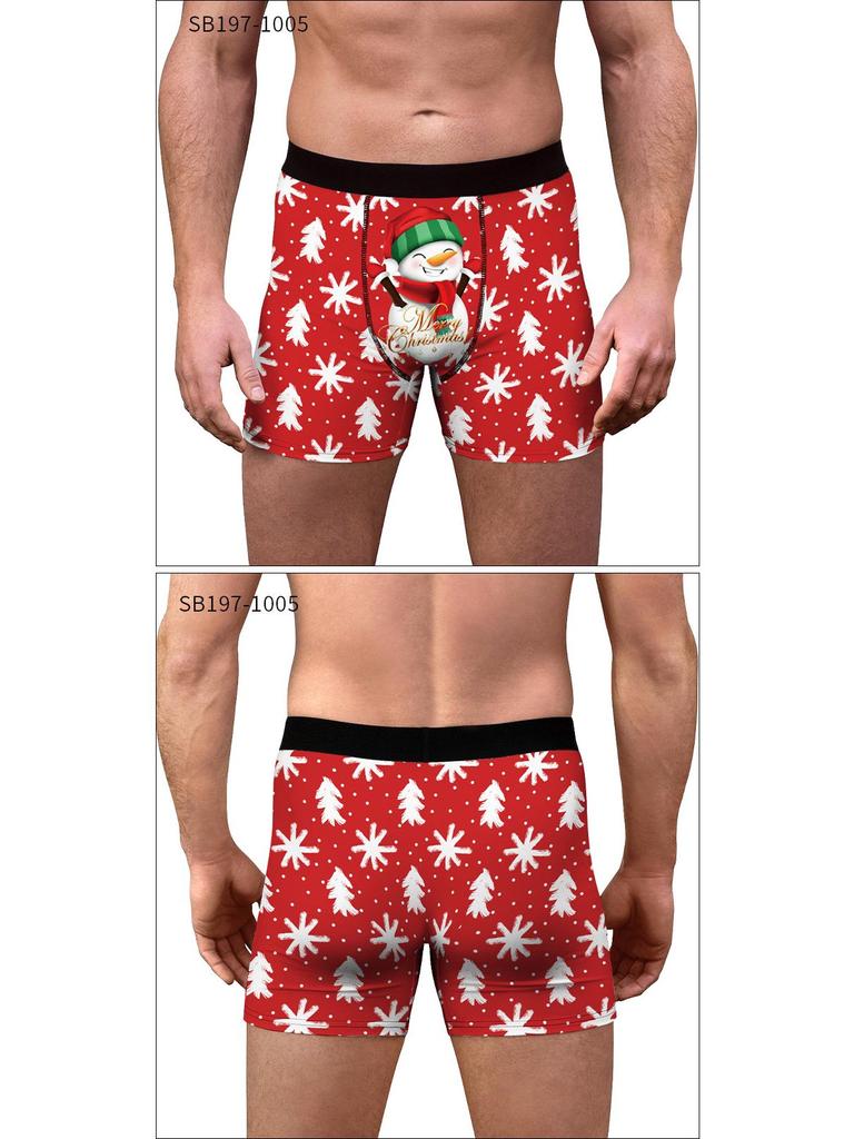 2024 Herren Kreative Weihnachts-Print Boxershorts