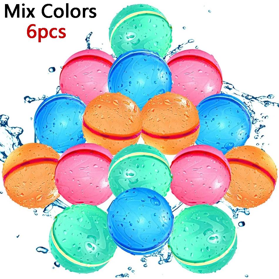4-50Pack Reusable Water Balls, Self-Seal Fast Inflating Silicone Water Balls, Summer Pool Beach Outdoor Activity Water Toys
