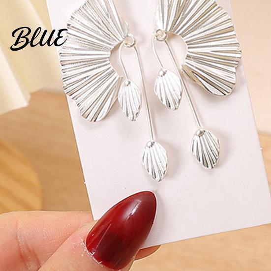 Comfortable Stylish Earrings Women Chunky Dangle Ginkgo Leaf Fan Shape