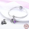 S925 Sterling Silver Luminous Colorful Fireflies Charms Fit  Bracelet Bead DIY Jewelry For Women Gift Hot Sale