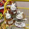 Rabbit Family Bunny Keychain with Clothes Plush Rabbit Key Ring  Car Key Chain
