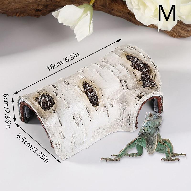 

Имитация смолы, большая шкура рептилии, деревянная кора, укрытие, дом, домашний декор, сад, аквариум, украшение 16*8.5*6cm