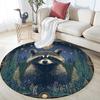 Glowing Forest Animals,Round Area Rug,Carpet Rug for Living Room Bedroom Sofa Playroom Decor,Non-slip Floor Mat