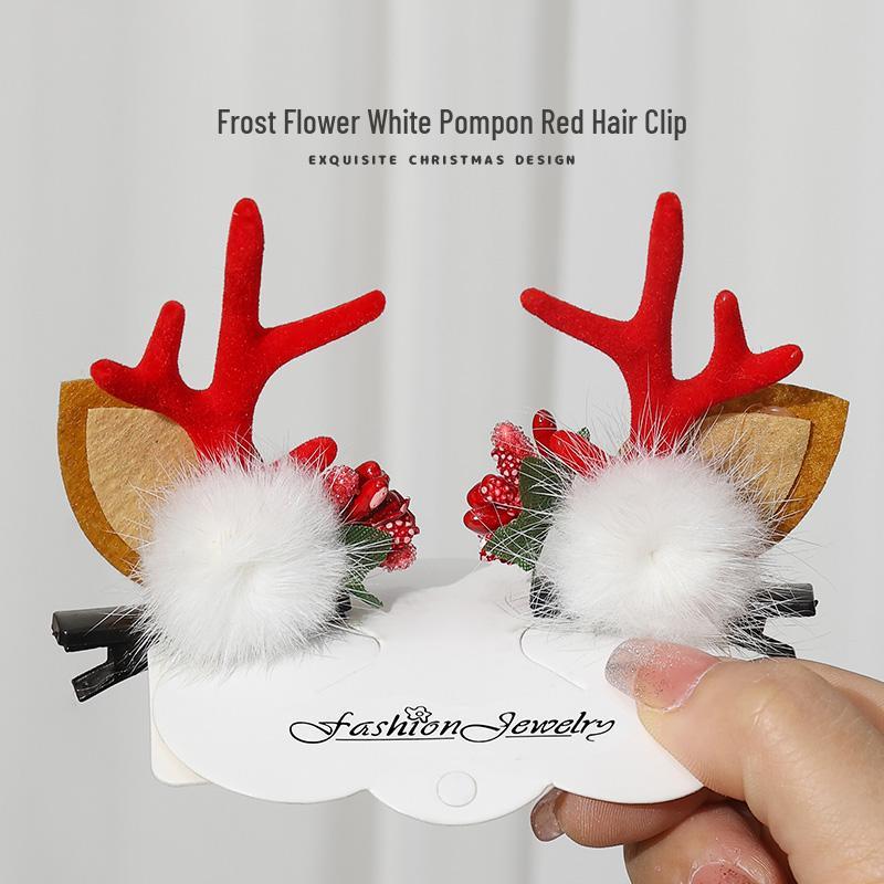 Festive Antler Hair Clip - Cute Christmas Headwear for Adults & Kids