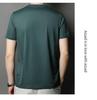 Brand 2025 Men's High-End Ice Silk Crew Neck Short Sleeve T-Shirt - Solid Color, Advanced Texture, New Summer Edition