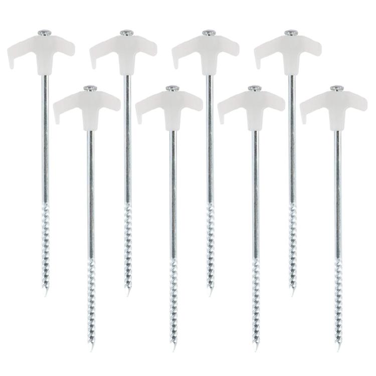 4/8/10Pcs Canopies Stakes Ground Peg Florescent Long Screw Thread Tent Stakes