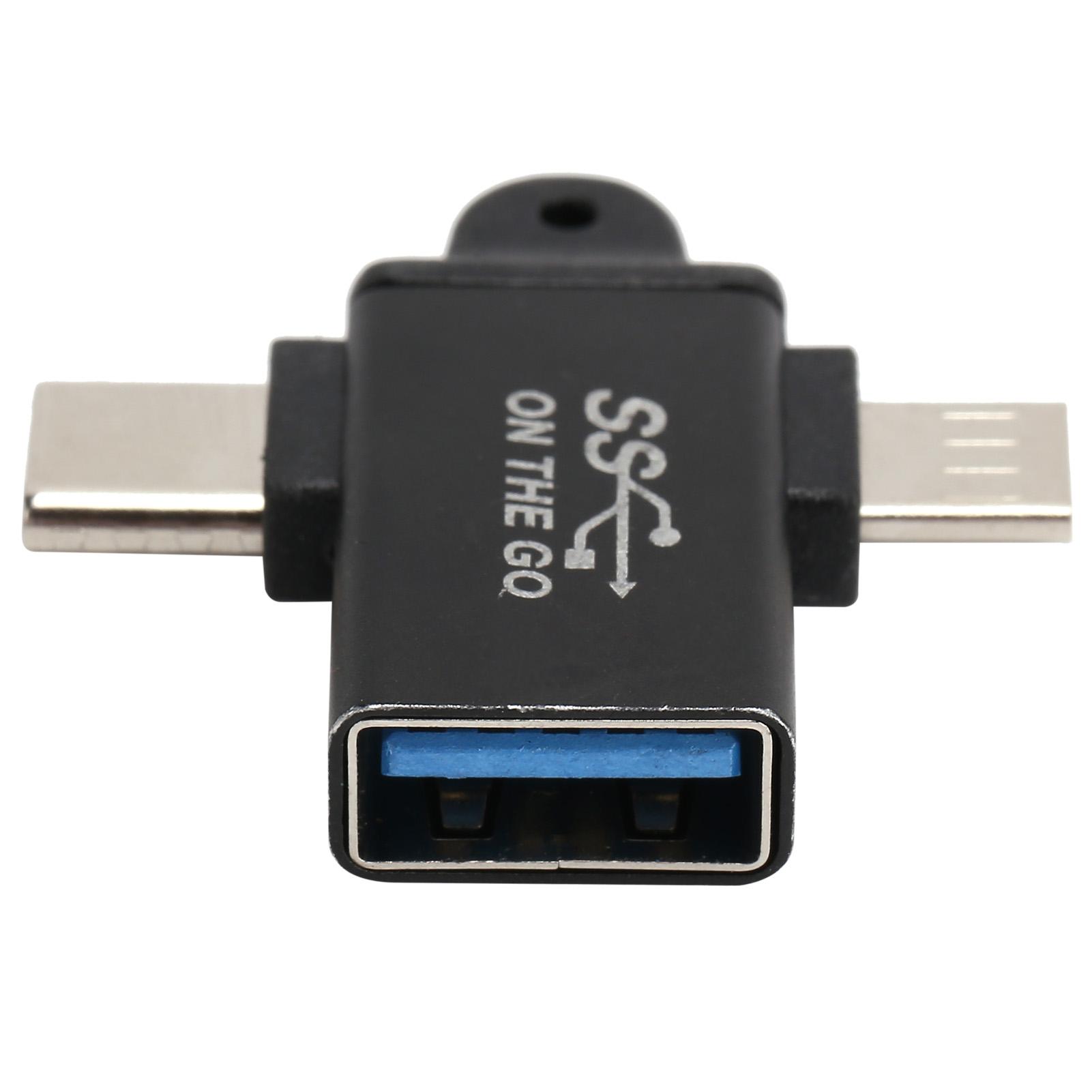 

Конвертер OTG 2 в 1 Адаптер USB 3.0 к Micro USB и Type C Поддержка Высокоскоростной Синхронизации Данных Быстрый