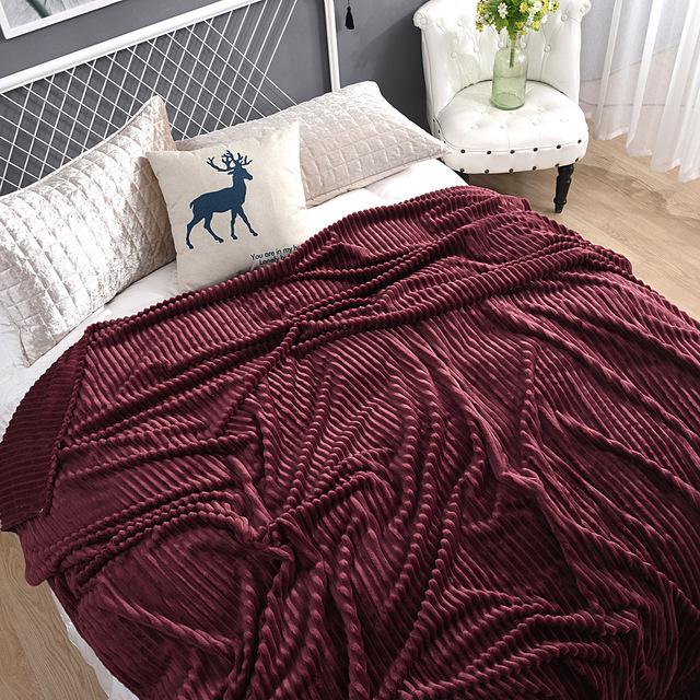Autumn And Winter Thickened Velvet Blanket Solid Color Sofa Bed Blanket Warm Stitching Fluffy Bedspread Plaid Sofa Cover Blanket