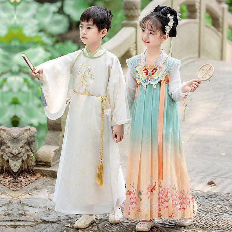 Hanfu Boys' Tang Suit 2025: Chinese Style Ancient Costume for Children - Super Fairy Summer Mid-Autumn Festival Dress Set.