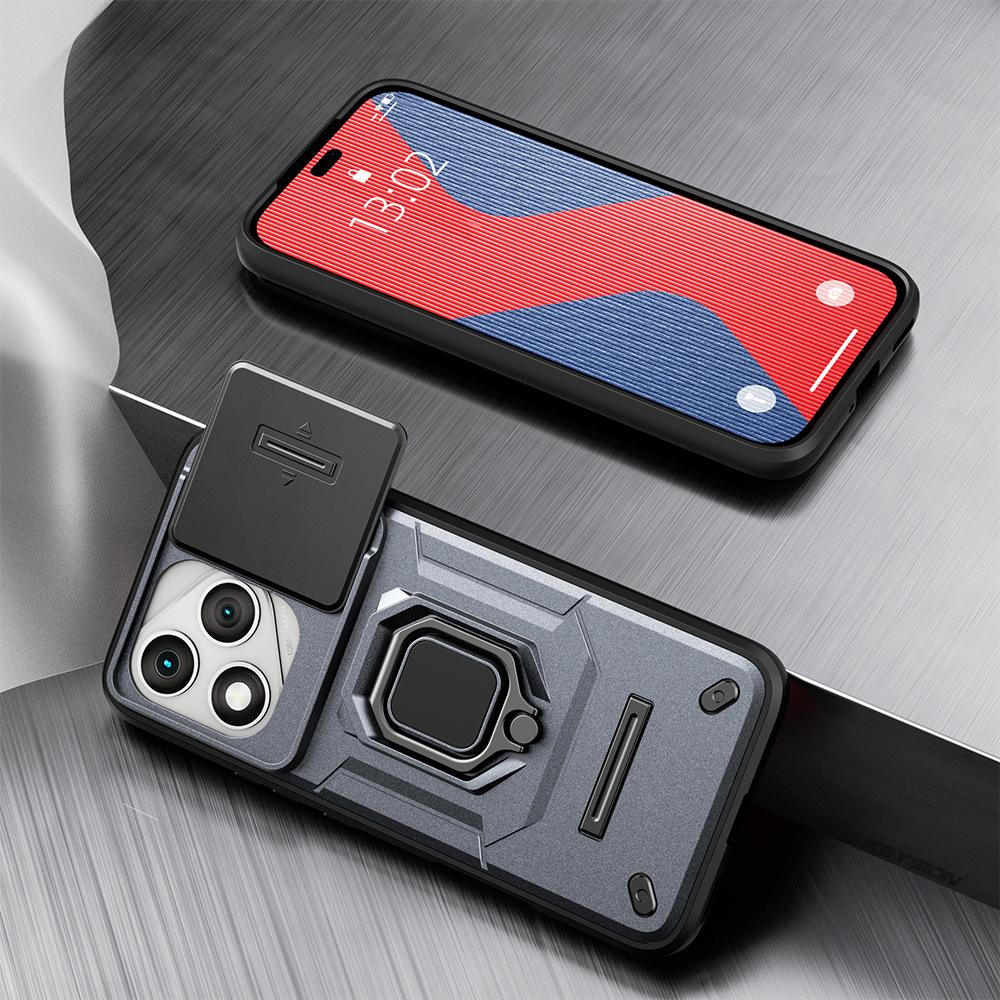 KEYSION Shockproof Armor Case for HONOR 400 Lite 5G Slide Camera Lens Protection Ring Phone Cover for Huawei Honor 400 Lite 5G