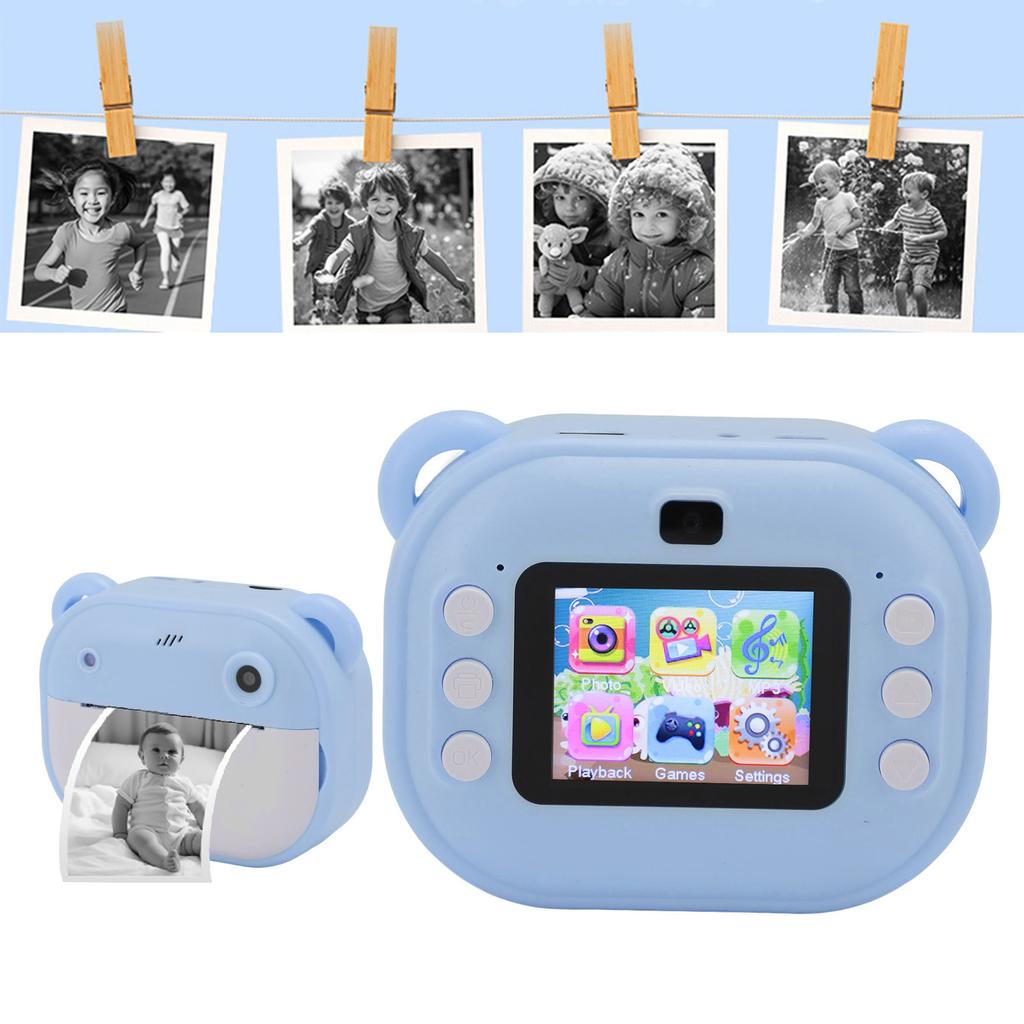 Print Camera for Kids 24MP 1080P 2 Inch HD Screen Dual Lens Camera Toy with 32GB Memory Card for Girls Boys Christmas Birthday Gift