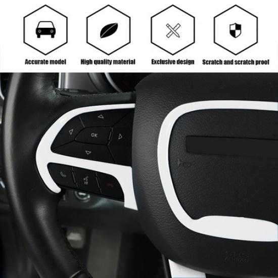 White Steering Wheel Frame Cover Trim for Dodge Challenger/Charger/Durango 2015+