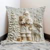 1/4Pcs 45x45CM Christmas Linen Throw Pillow Cover Santa Claus Snowman Reindeer Xmas Tree Pillow Case Living Room Bedroom Sofa Bed Square Cushion Cover