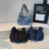 Borsa a tracolla in denim da donna, leggera, piccola, quadrata, borsa a spalla, da sotto braccio
