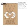 Family Love Necklace 1 Pair Bonds Moon Heart-Shaped Pendant Versatile
