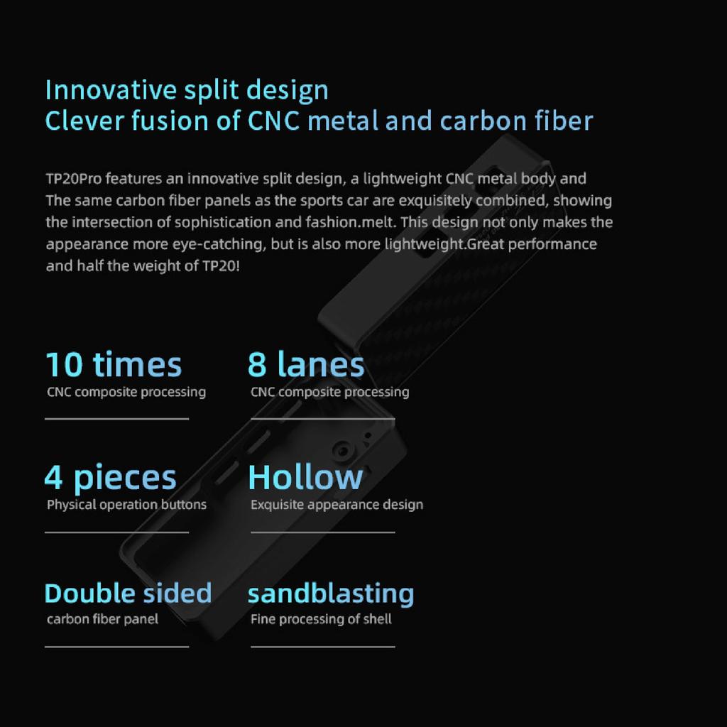 Hifi Kingdom EPZ TP20 PRO Amplificator portabil pentru căști Dual Dedicat Tip C 32bit/384Khz/DSD256 Ieșire 3.5mm&4.4mm, (NEGRU)