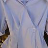 Women's Designer V-Neck Buttoned Short-Sleeve Slimming Top