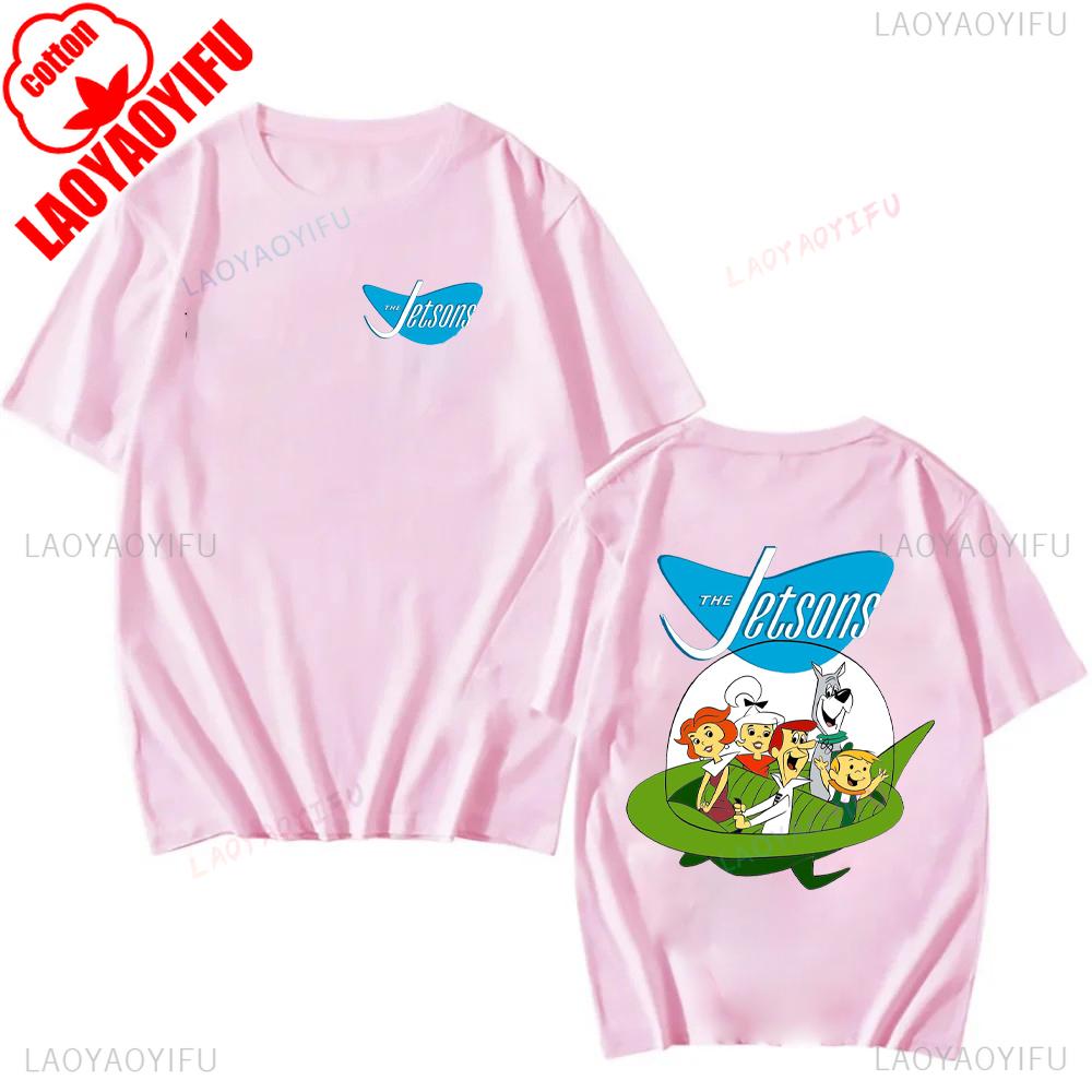 The Jetsons Printed T-shirt Tops Cartoon The Jetsons Letter Clothes Comfy Casual Breathable T Shirt Social Club