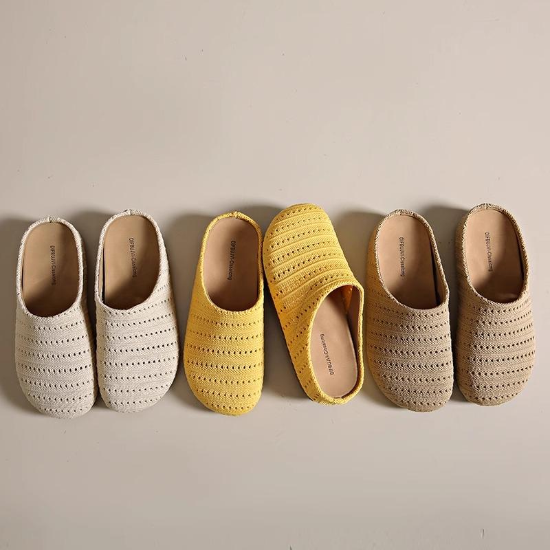 Fashion Fretwork Heels Shoes Woman 2025 Loafers Female Mule Cover Toe Slippers Summer Mules Scandals Slides Shoes Ladies' Slippers Cover