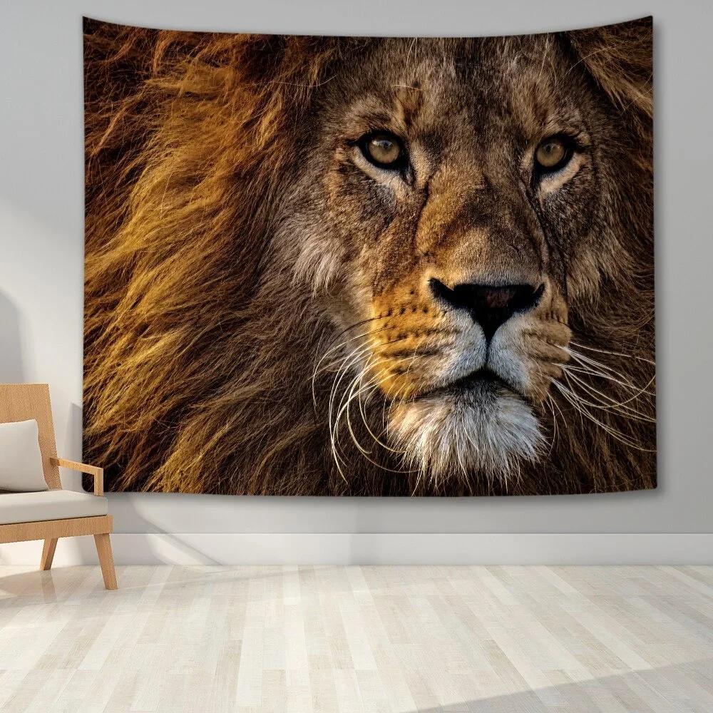 Tapestry Lion Animal  Wall Hanging Beach Towel  Decor Dormitory Bedroom Living Room Home