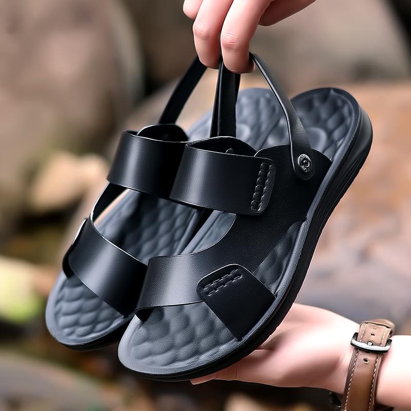 Fashion Summer Men's Business Sandals Massage Sole Men's Leather Sandals Outdoor Beach Sandals Factory Direct Sales Designer Sandals
